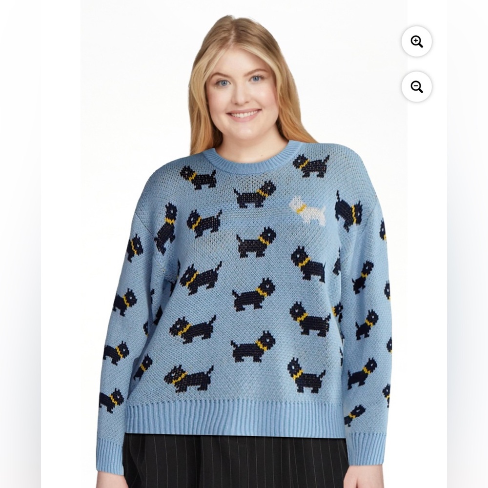 Netflix Stranger Things Scottie Dog Blue Sweater Erica No Boundaries 80s XXL